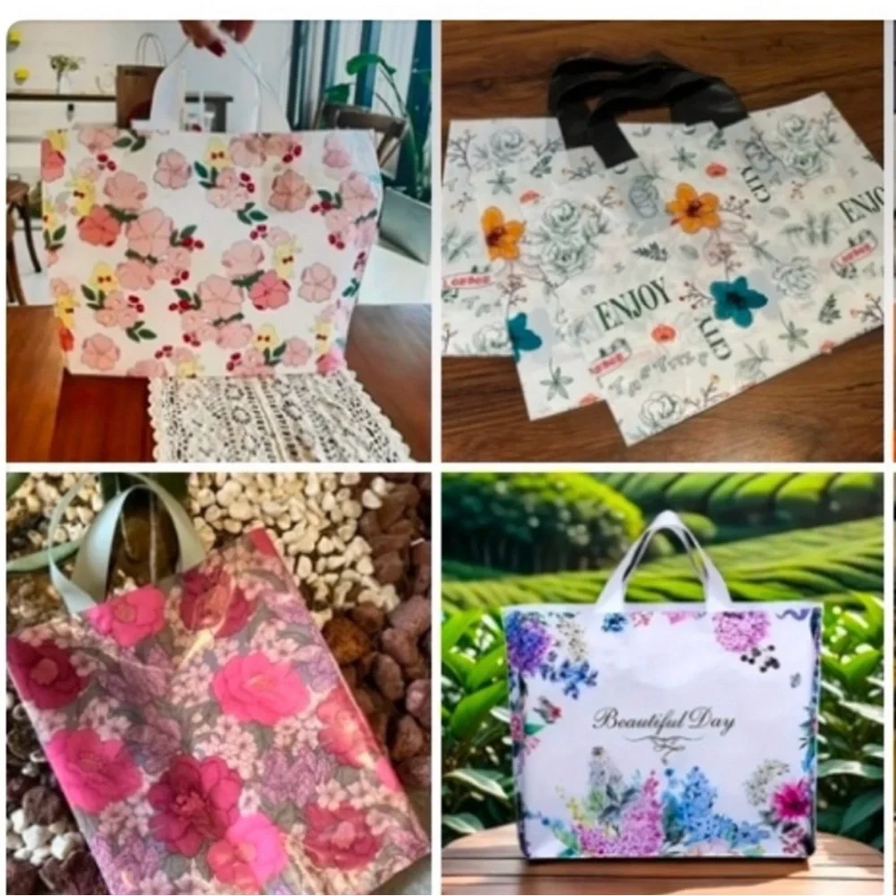 Gift Bag Set 16pcs Elegant Floral with Tissue Paper ~New~